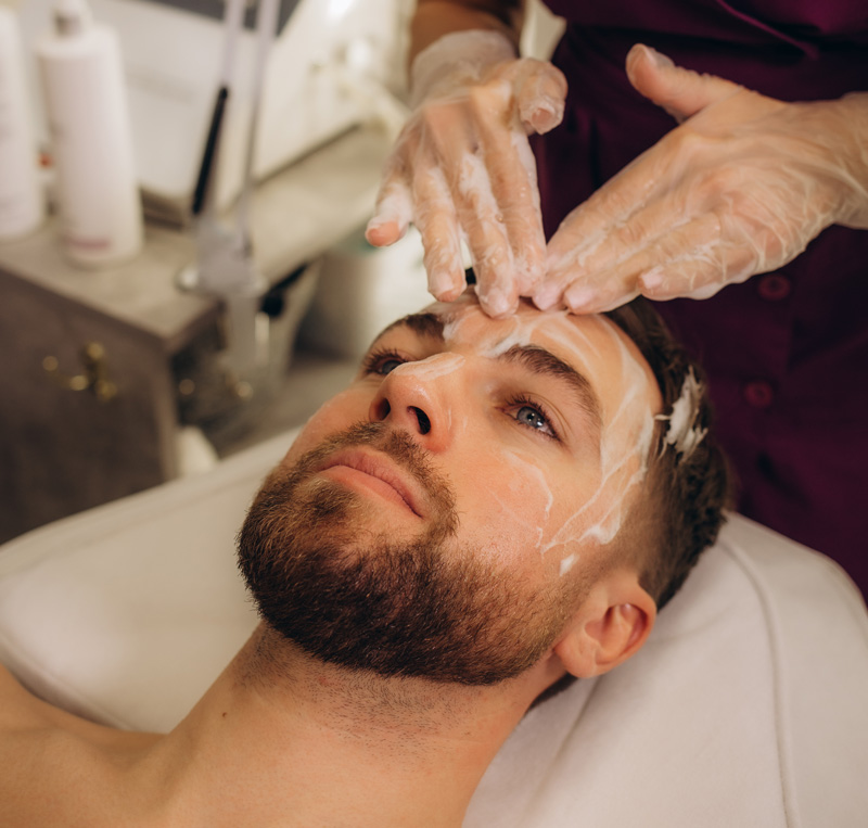 A skin peel being applied at Wellface Cobham