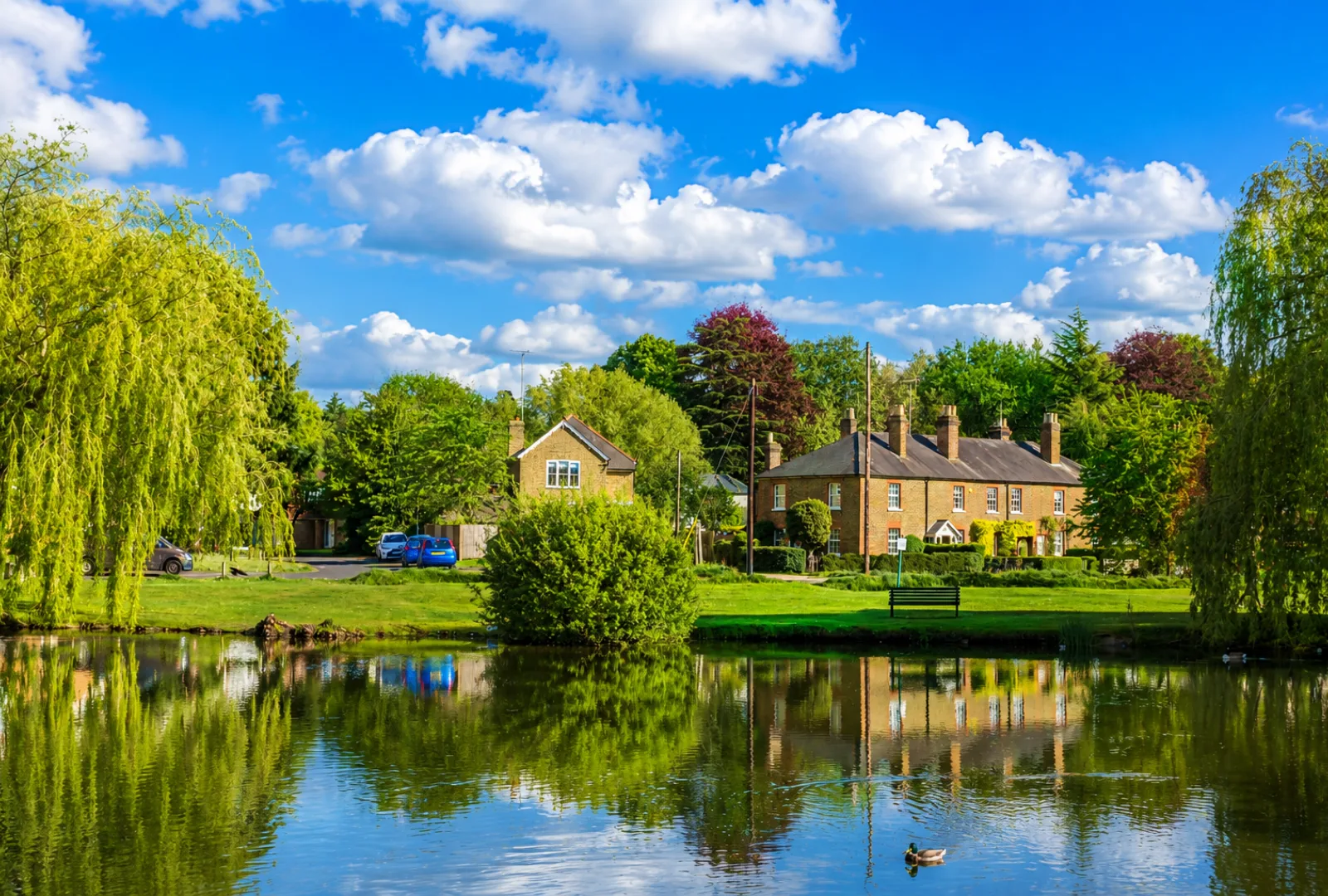 The green and pond at Esher village, Surrey