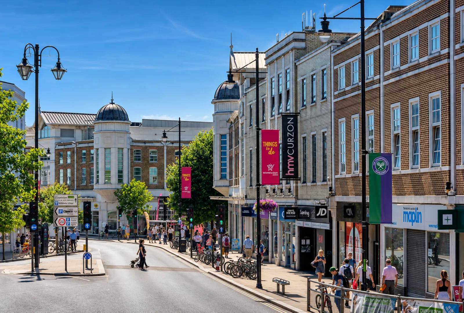 Wimbledon Village high street, London SW19